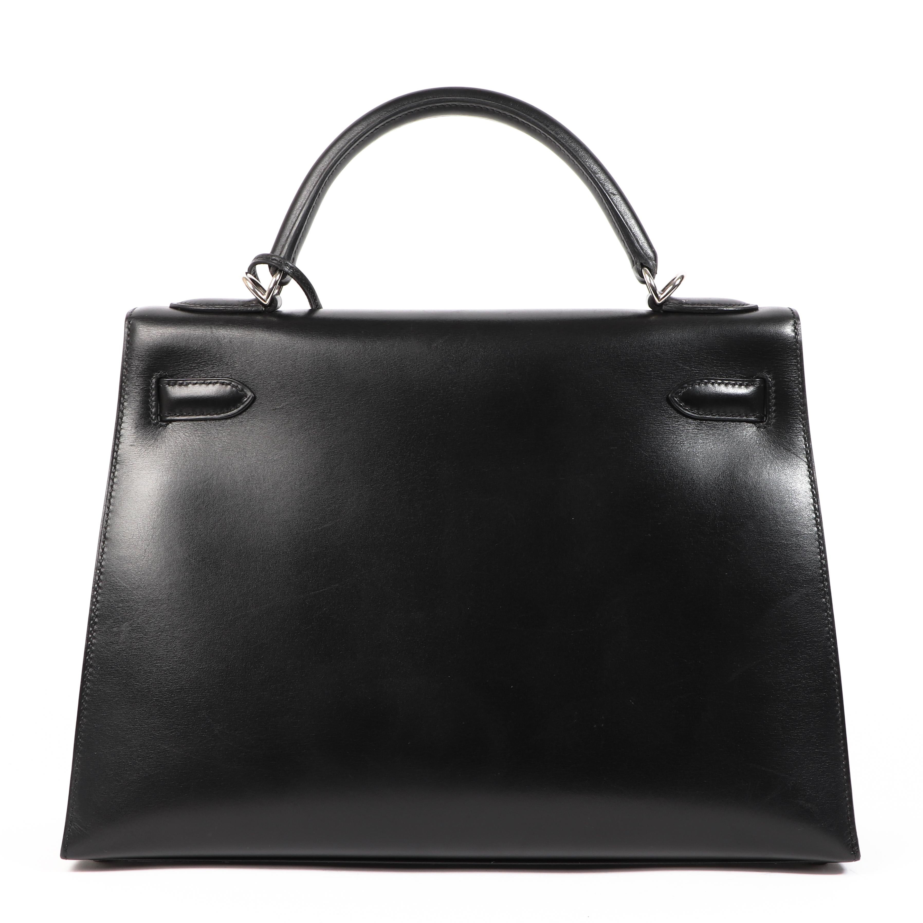 Hermès Kelly 32 Black Box Palladium Hardware 4