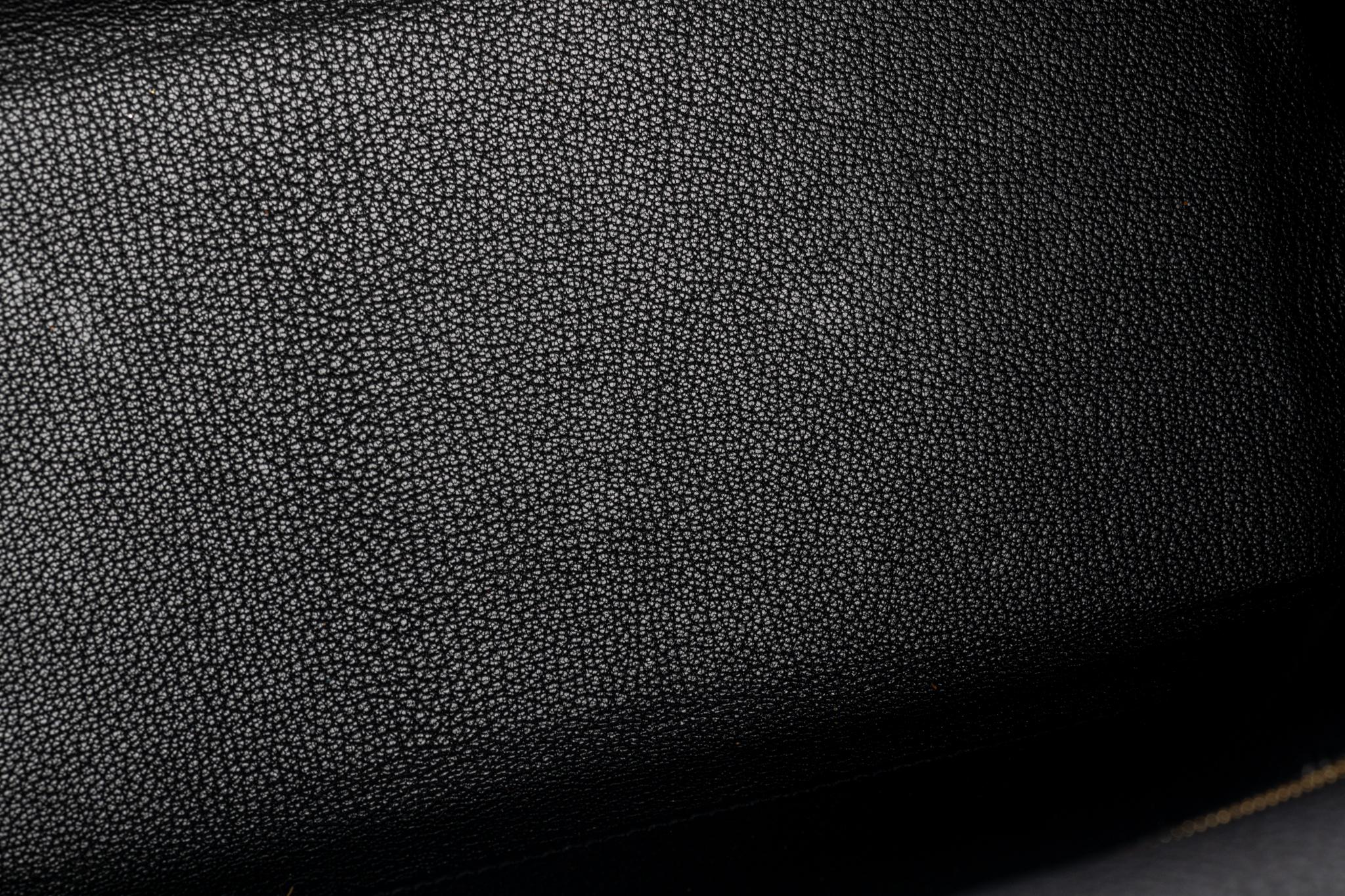 Hermes Kelly 32 Black Clemence Gold Bag 7