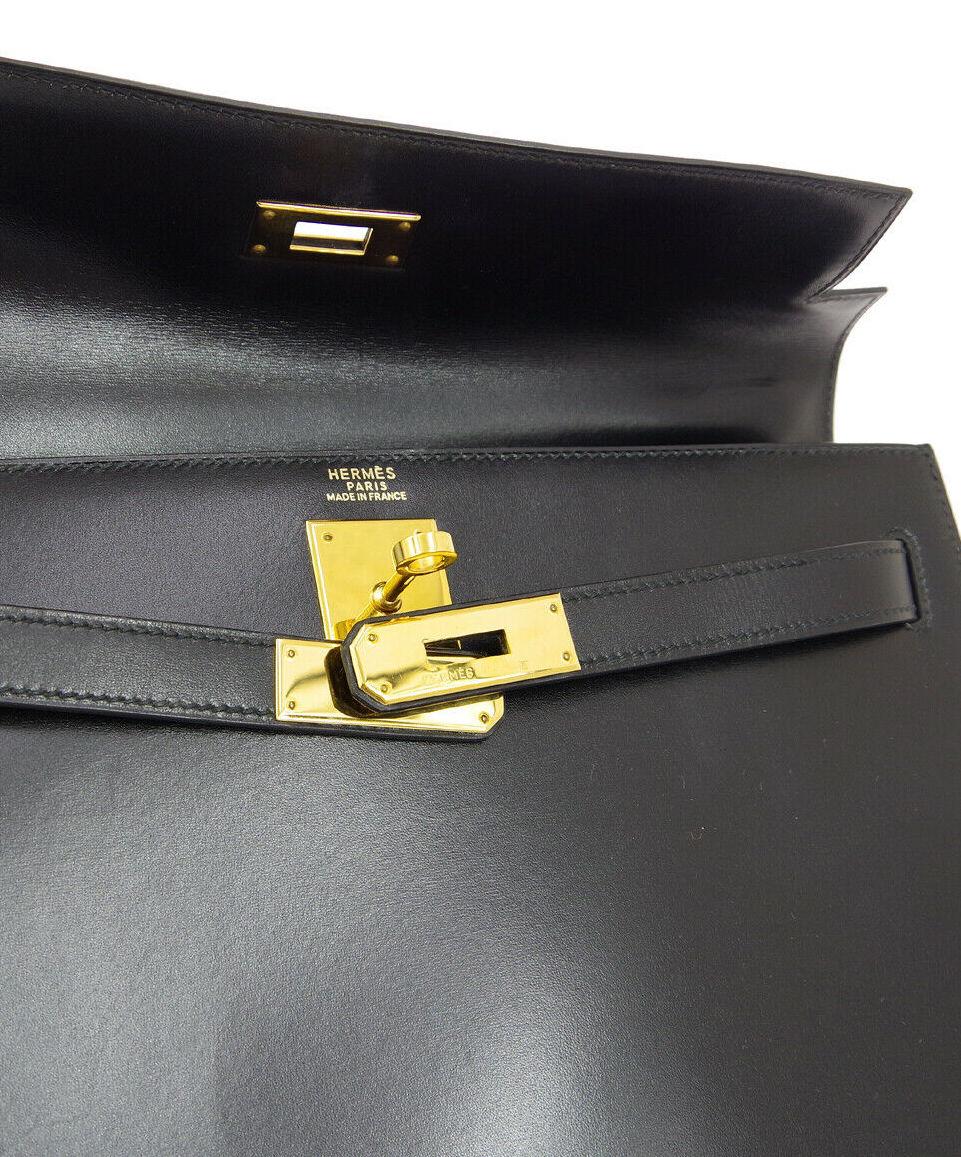 Hermes Kelly 32 Black Leather Gold Top Handle Satchel Evening Shoulder Bag

Leather
Gold tone hardware
Leather lining
Date code present
Made in France
Handle drop 3.5