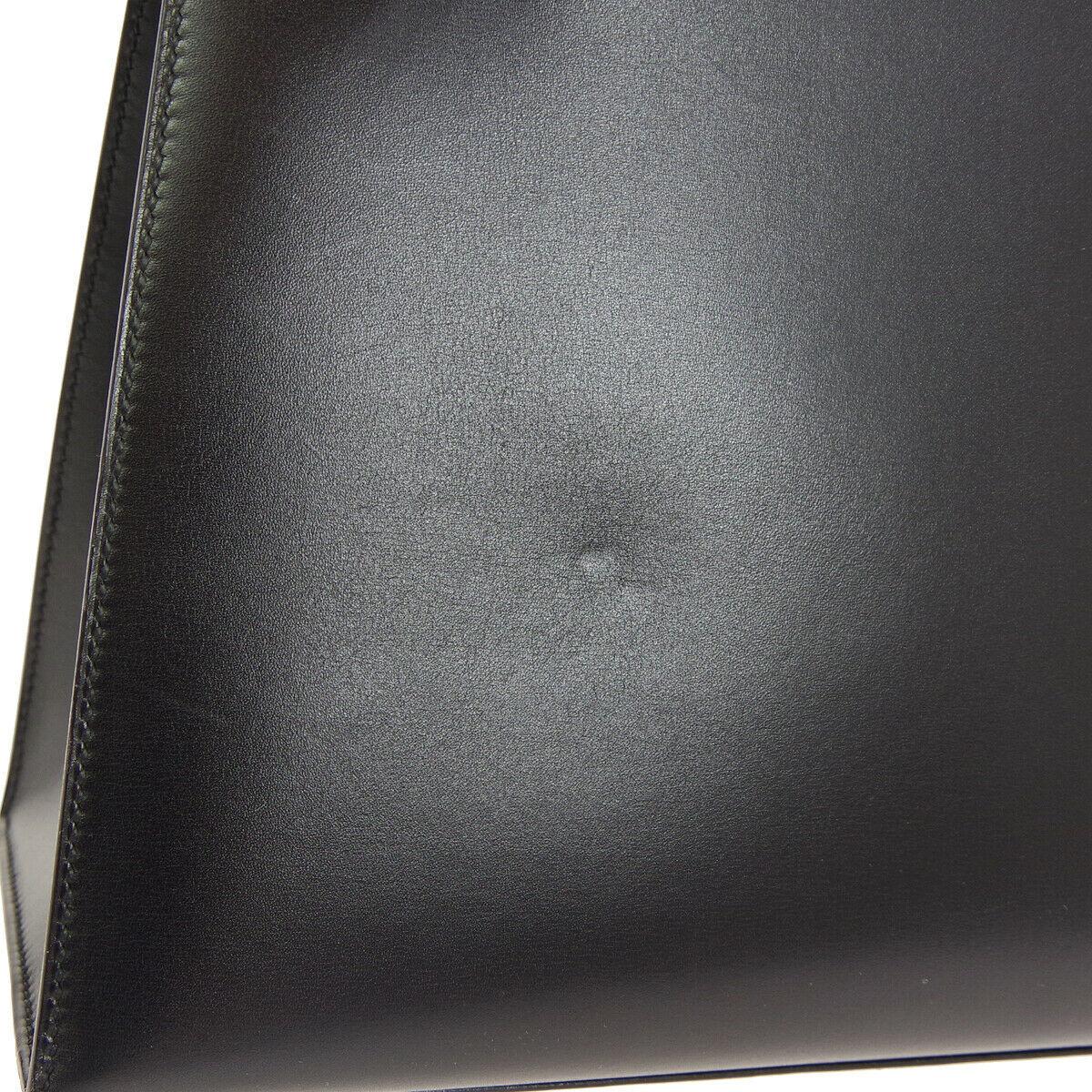 Hermes Kelly 32 Black Leather Gold Top Handle Satchel Shoulder Bag For Sale 1