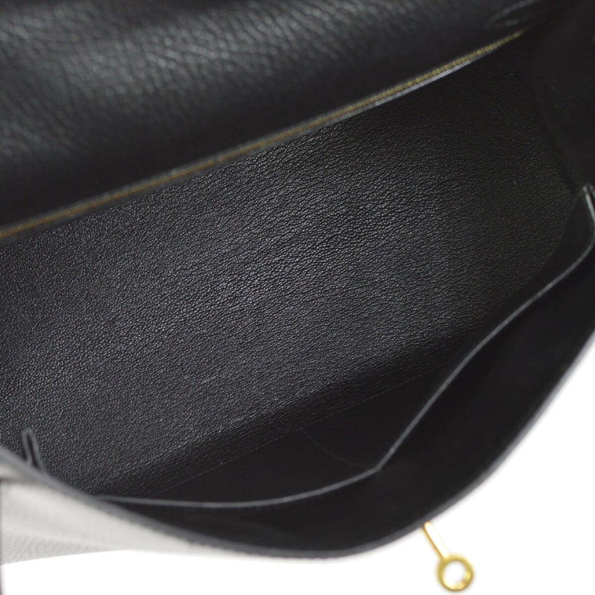 Hermes Kelly 32 Black Leather Gold Top Handle Satchel Shoulder Bag in Box 2