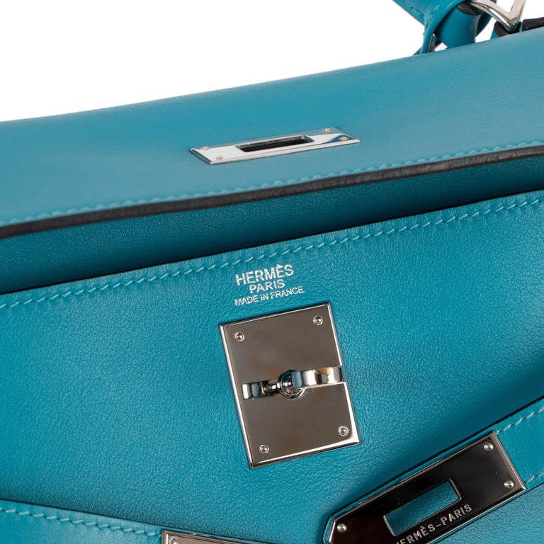 Hermès Kelly Bag Denim Jean Toile and Blue Leather Phw 32 cm RARE