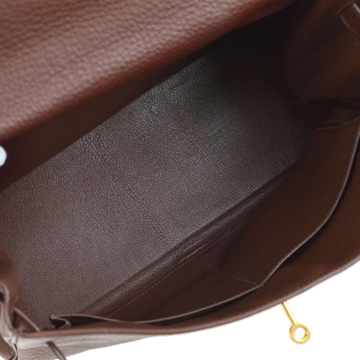 Hermes Kelly 32 Brown Leather Gold Top Handle Satchel Shoulder Bag 1