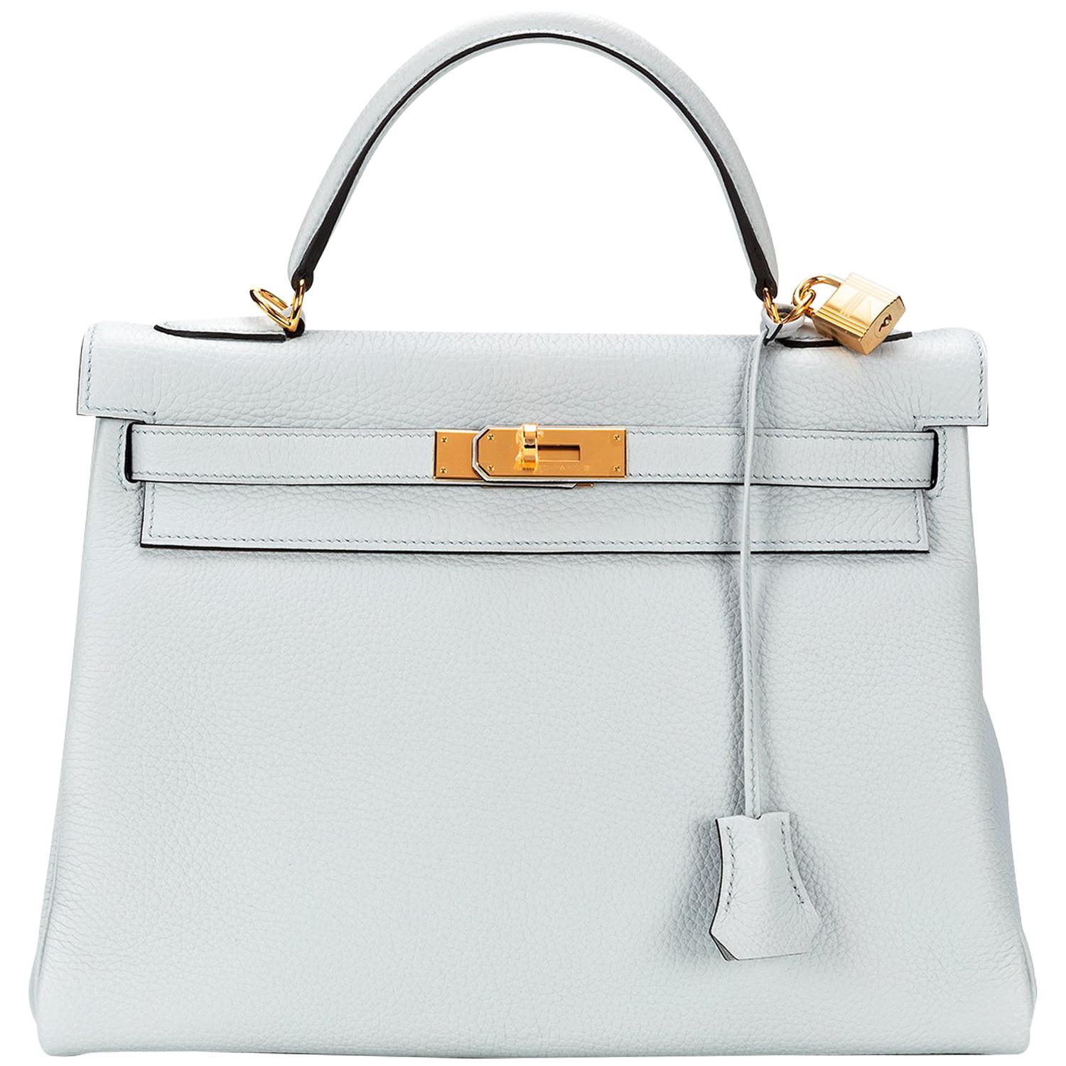 Hermès Kelly 32 Clemence Pale Blue Y 2020