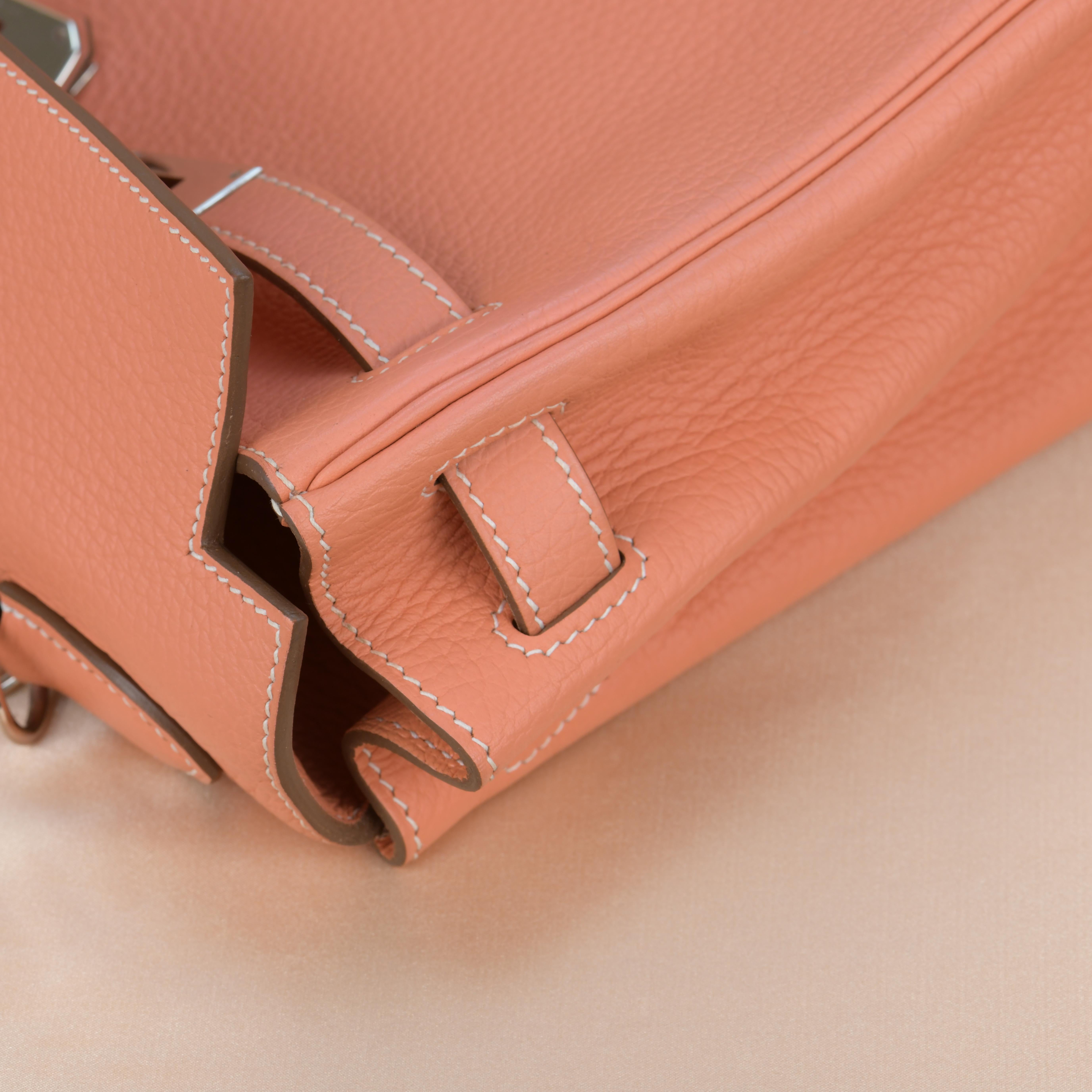 Hermès Kelly 32 Crevette Togo Leather with Silver Hardware 12