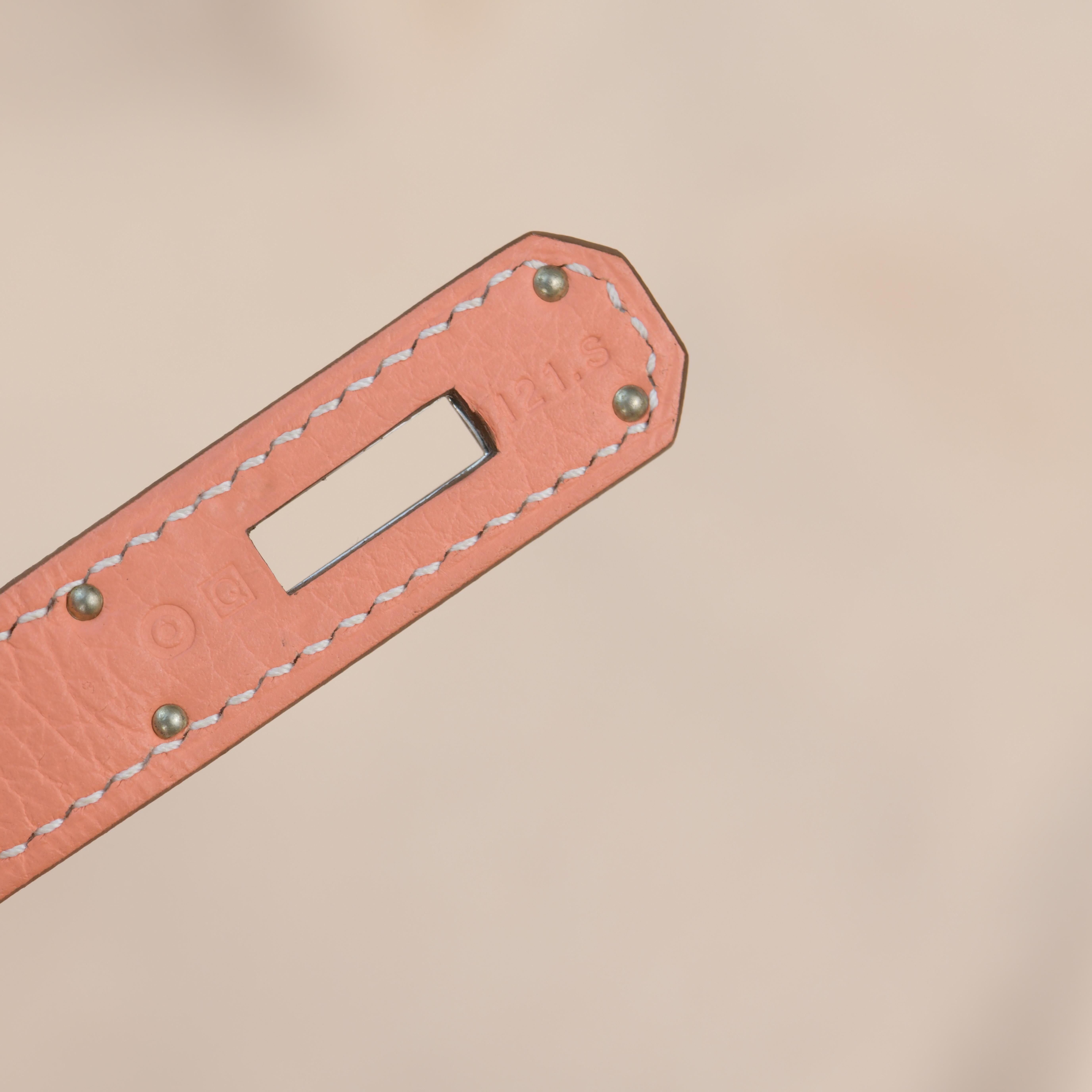Hermès Kelly 32 Crevette Togo Leather with Silver Hardware 13