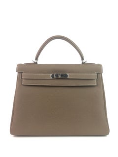 Hermes Kelly 32 Etoupe Togo Palladium Hardware