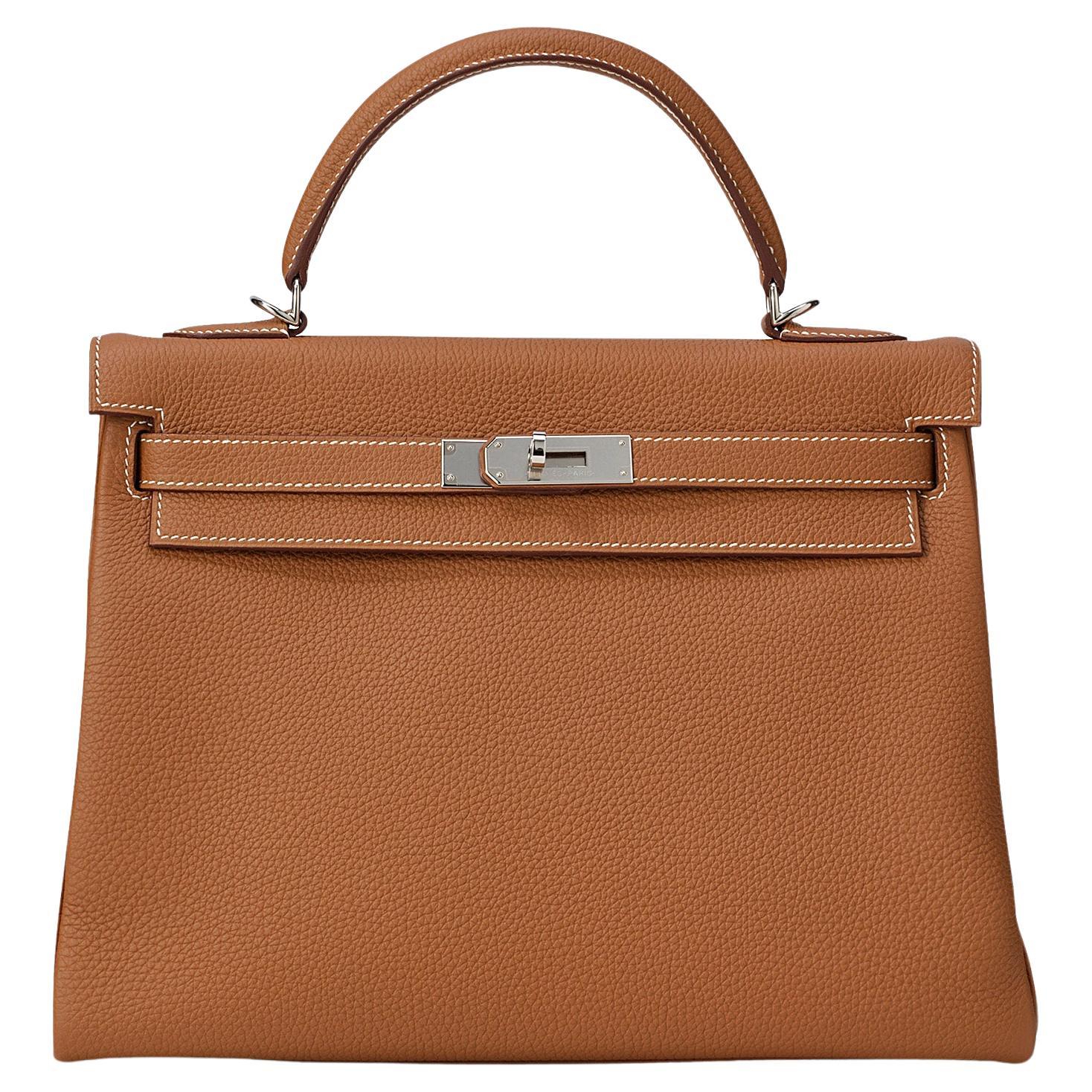 Hermès Kelly 32 Gold Togo Palladium Hardware