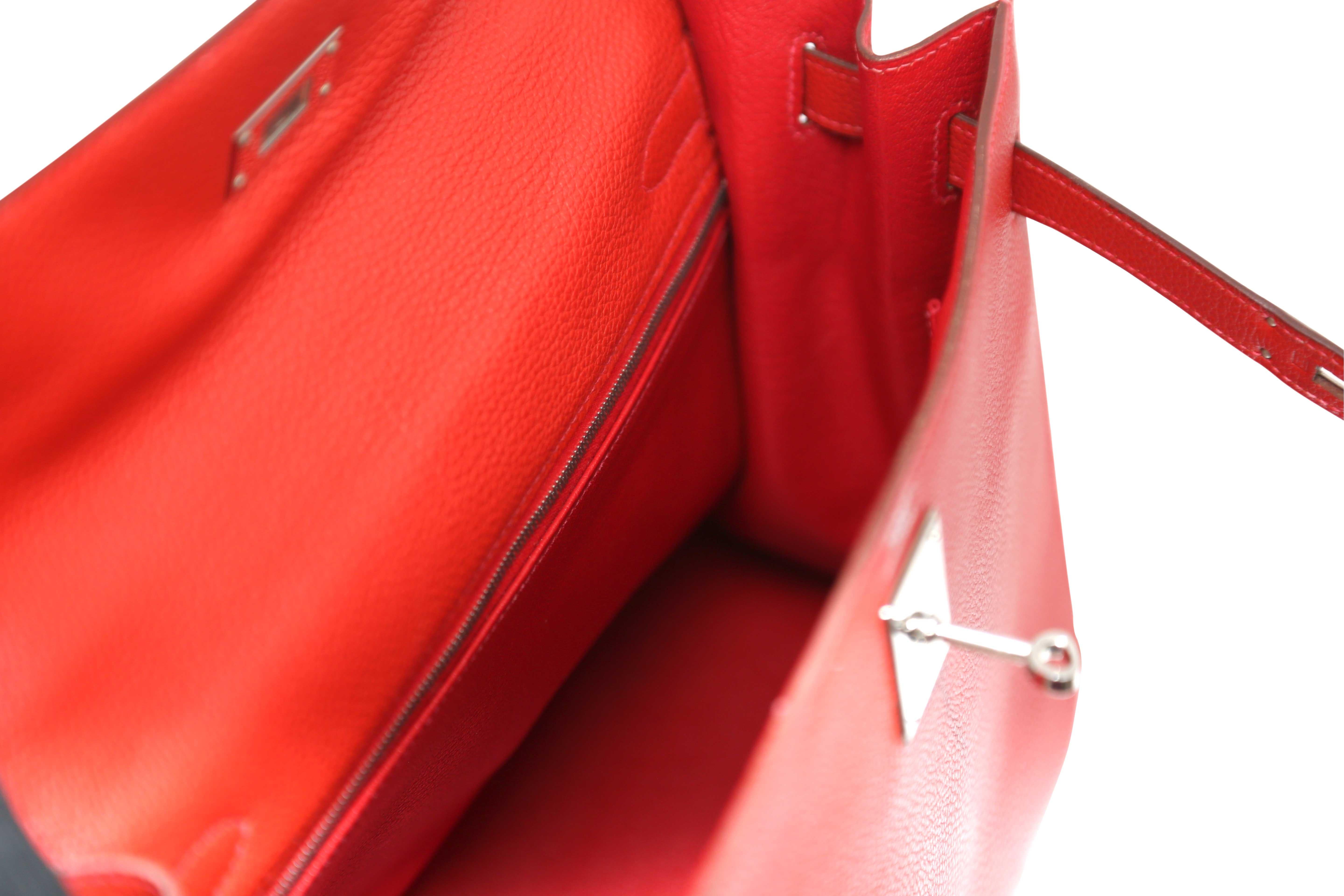 Hermès Kelly 32 in Vermillion Red For Sale 1