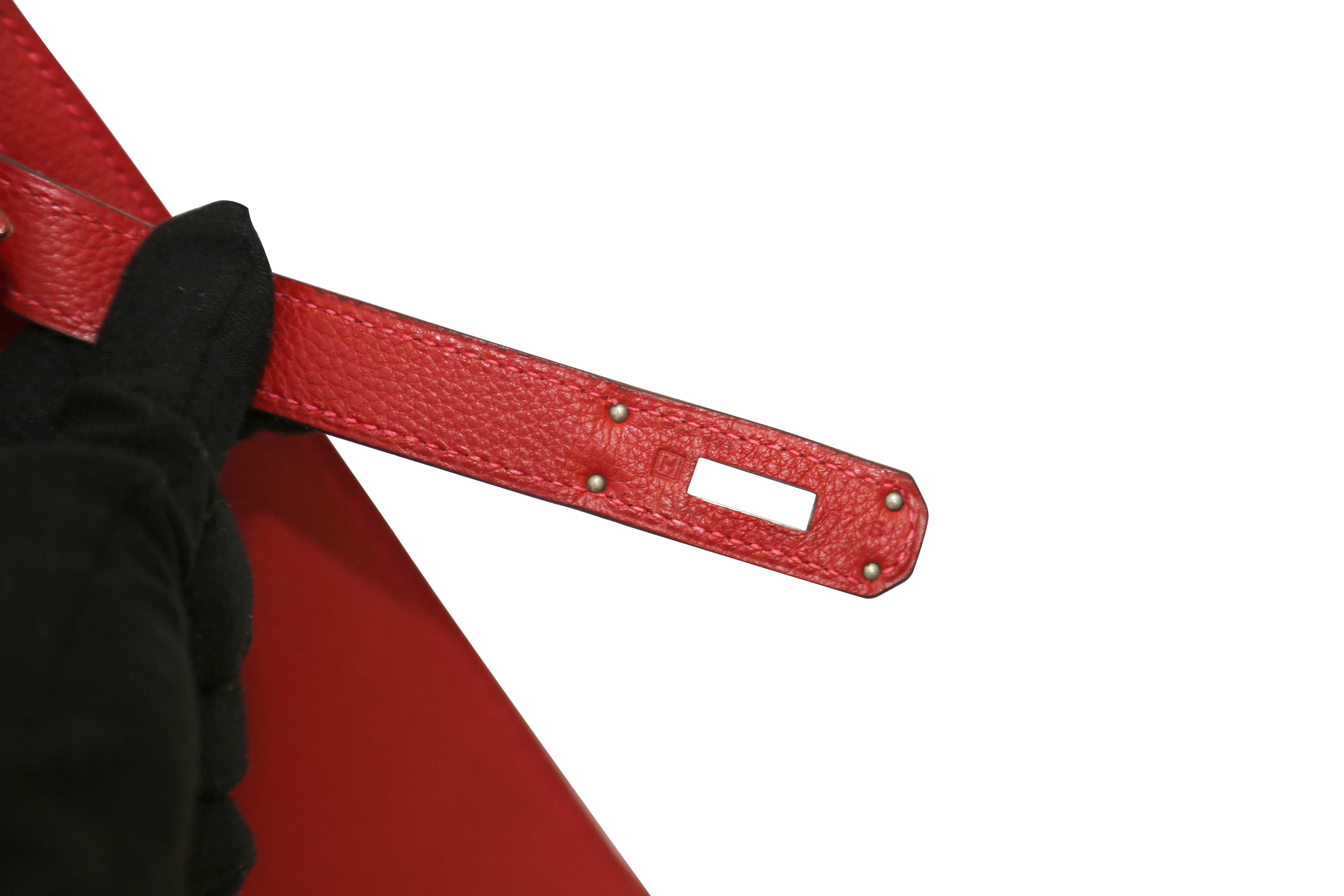 Hermès Kelly 32 in Vermillion Red For Sale 3