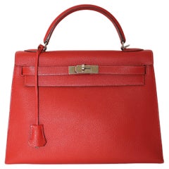 Hermès Kelly 32 in Vermillion Red