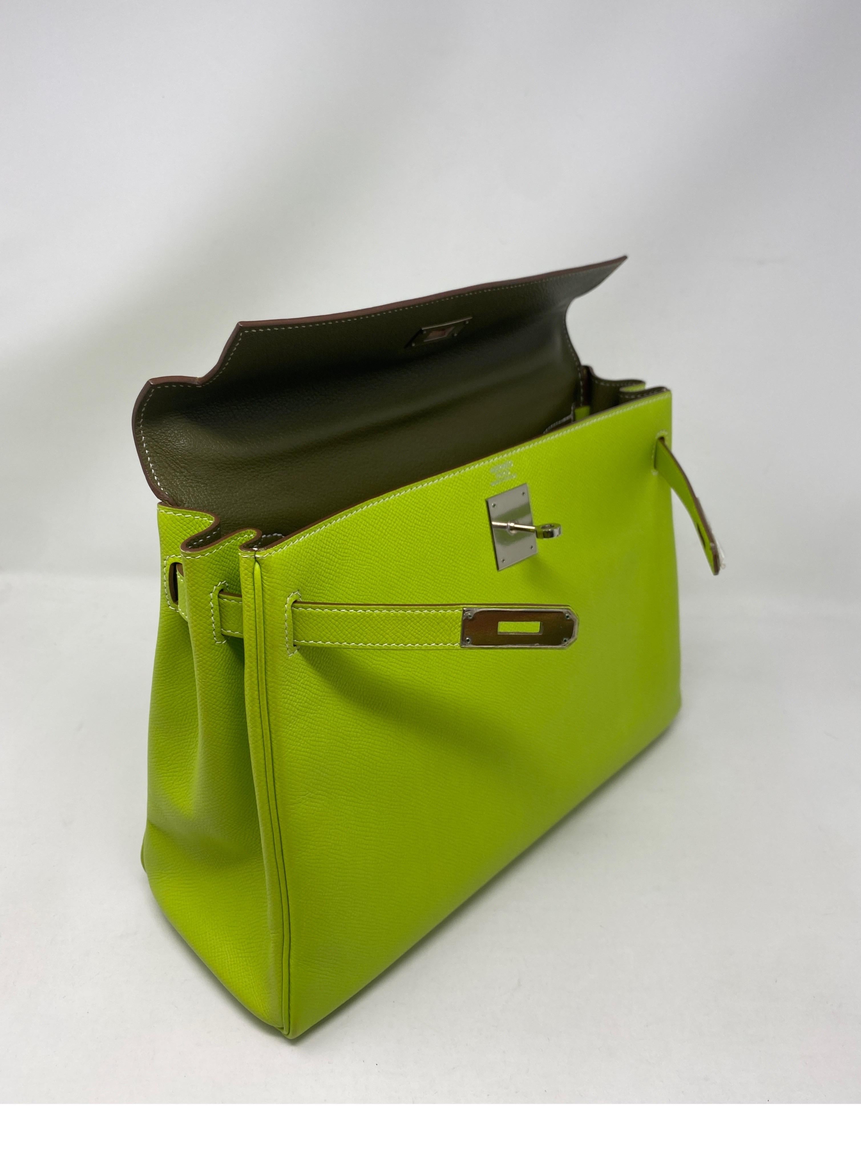 Hermes Kelly 32 Lime Candy Vert Bag 4