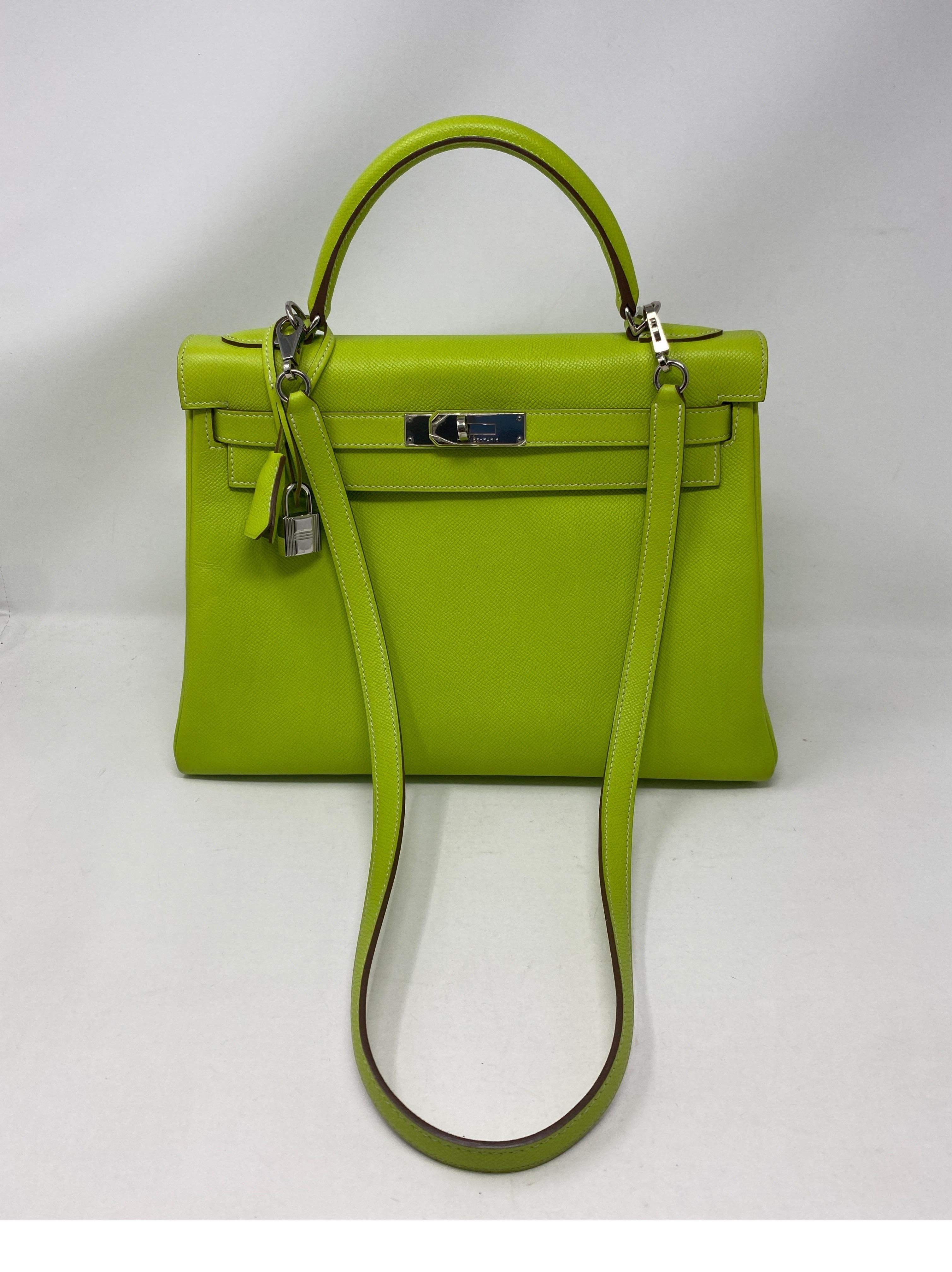 Hermes Kelly 32 Lime Candy Vert Bag 5