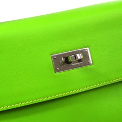 Hermes Kelly 32 Neon Leather Palladium Top Handle Satchel Tote Bag