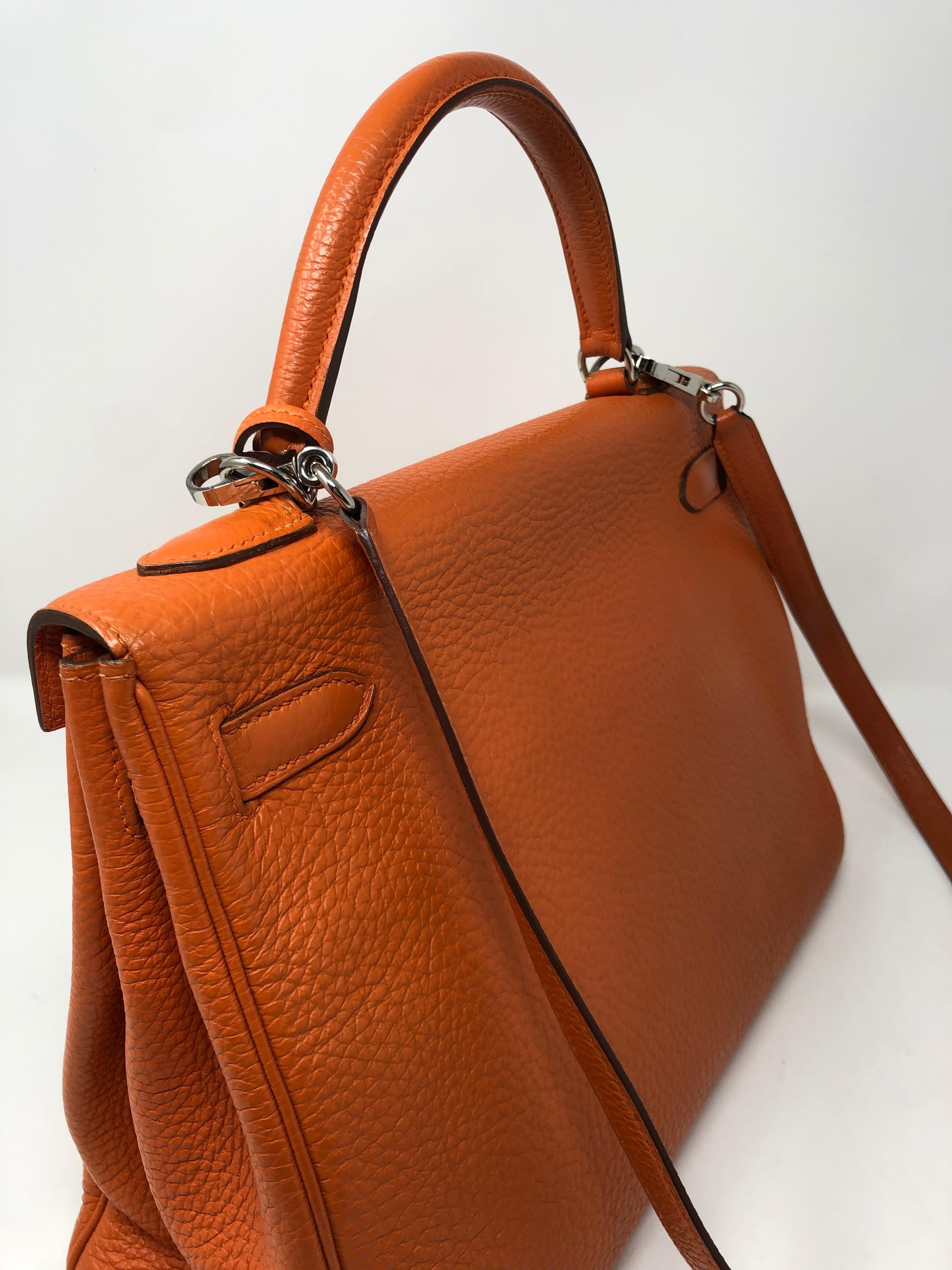 Women's or Men's Hermes Kelly 32 Orange Bag