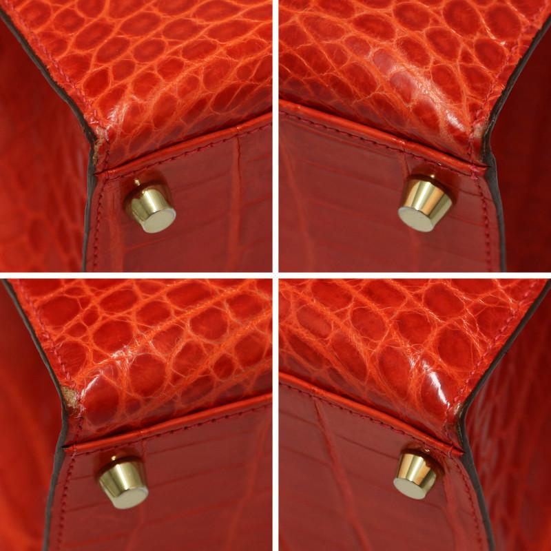 Hermes Kelly 32 Orange Niloticus Crocodile For Sale 5