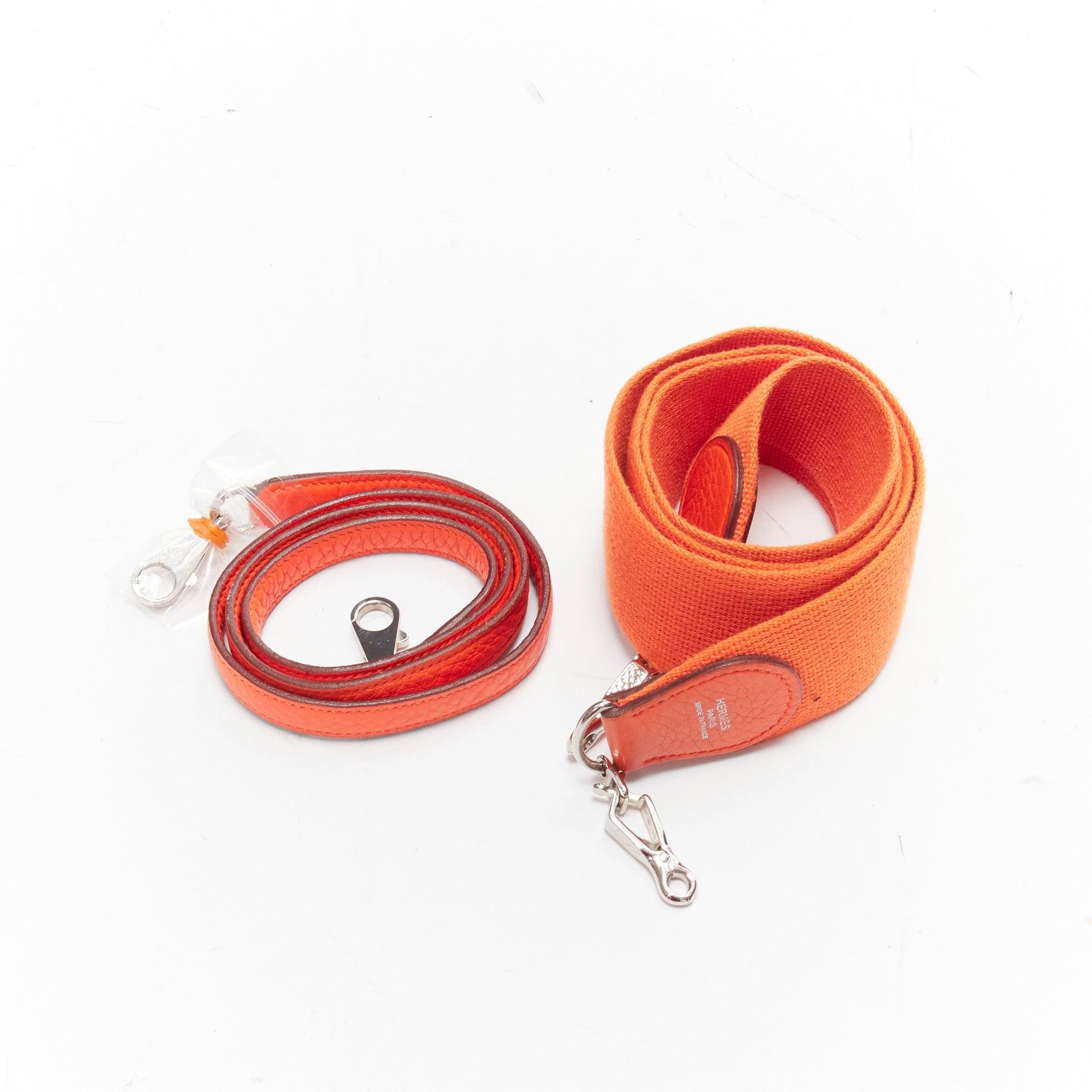 HERMES Kelly 32 PHW orange togo leather silver buckle top handle shoulder bag 14