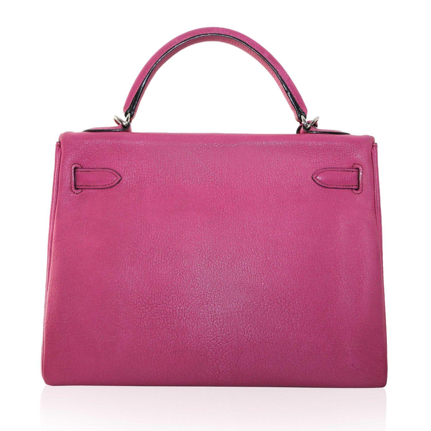 Hermès Kelly 32 Rose Magnolia PHW Excellent état - En vente à London, GB