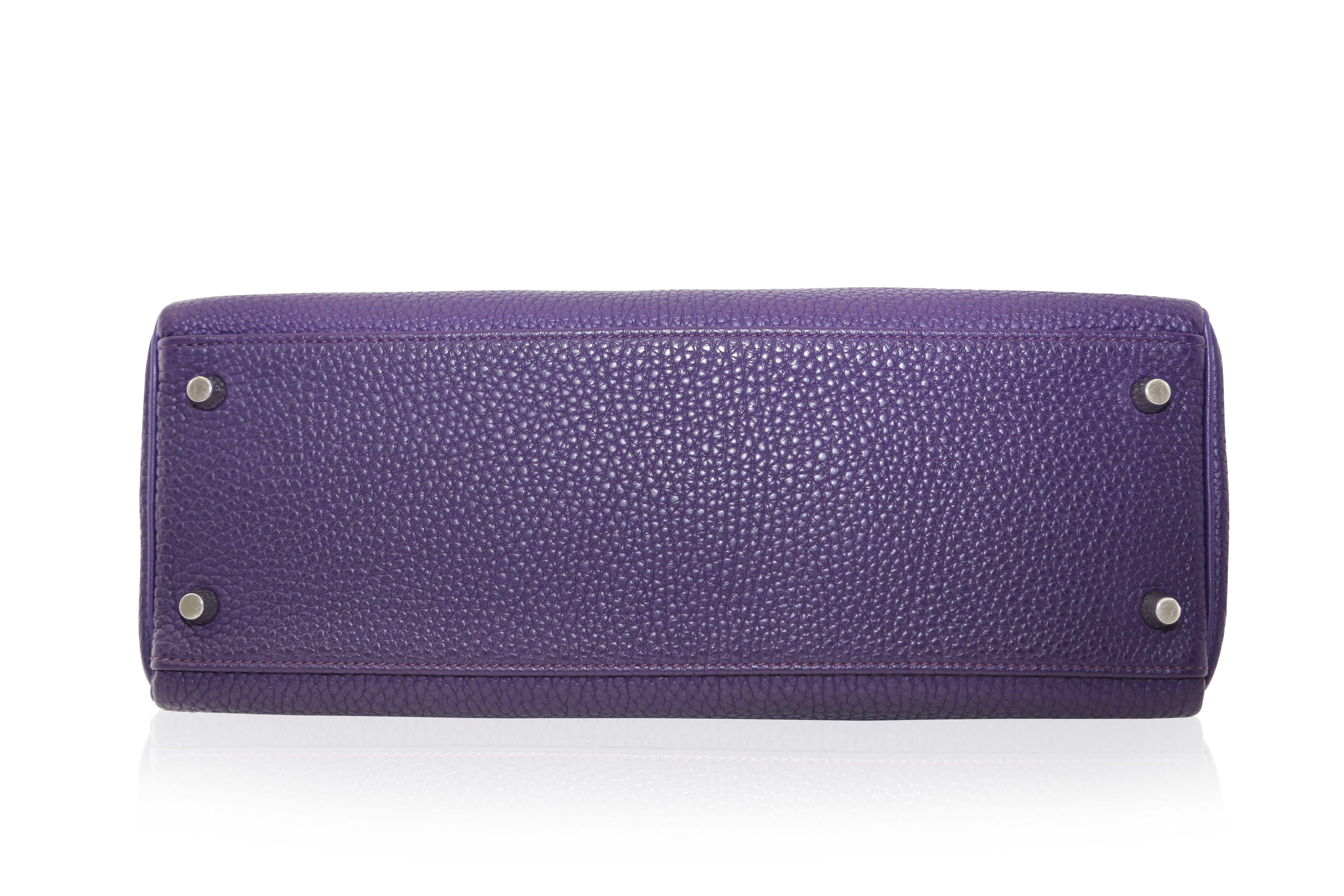 Women's or Men's Hermès Kelly 32 Purple Iris For Sale