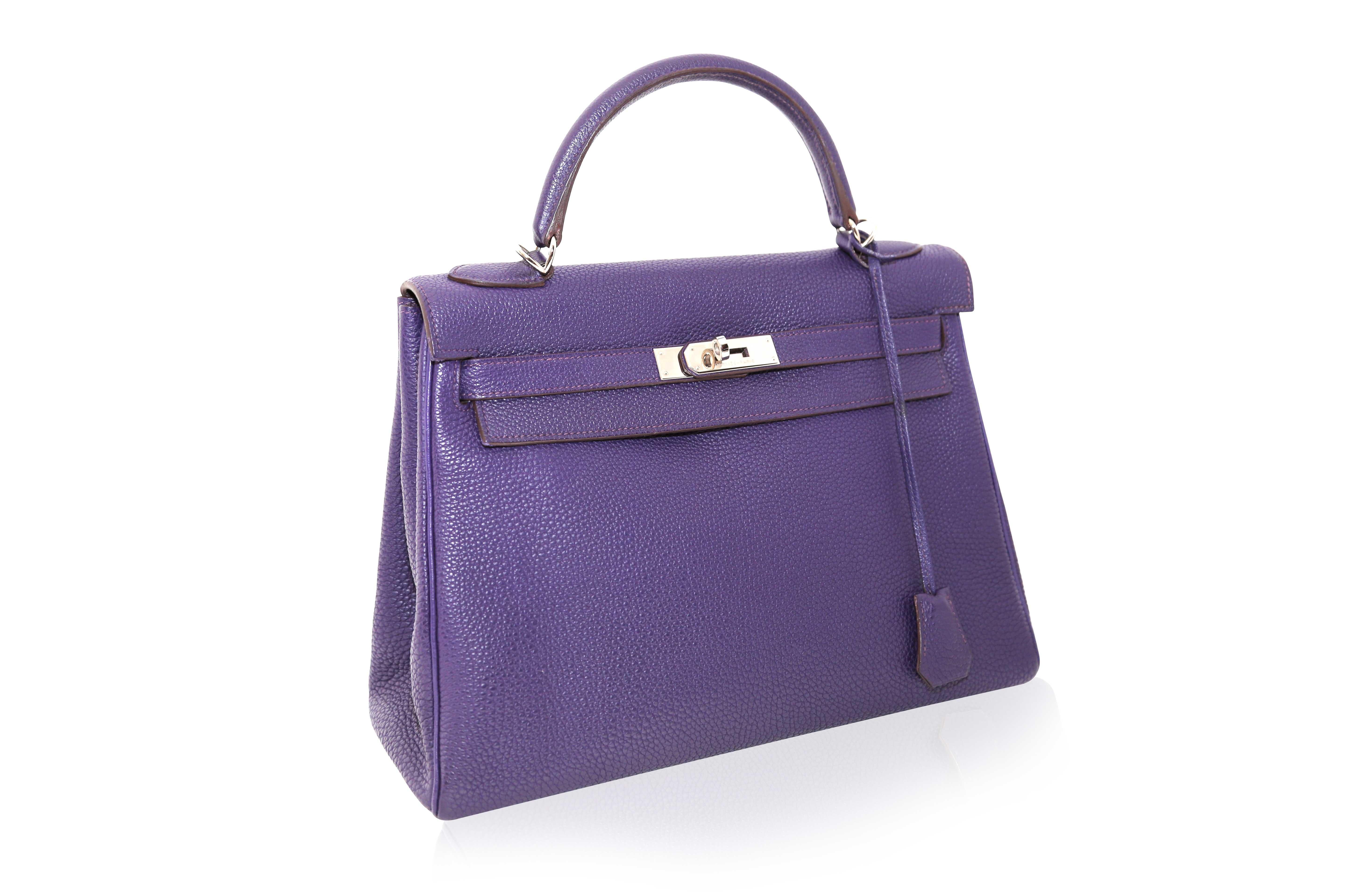 Hermès Kelly 32 Purple Iris For Sale 1