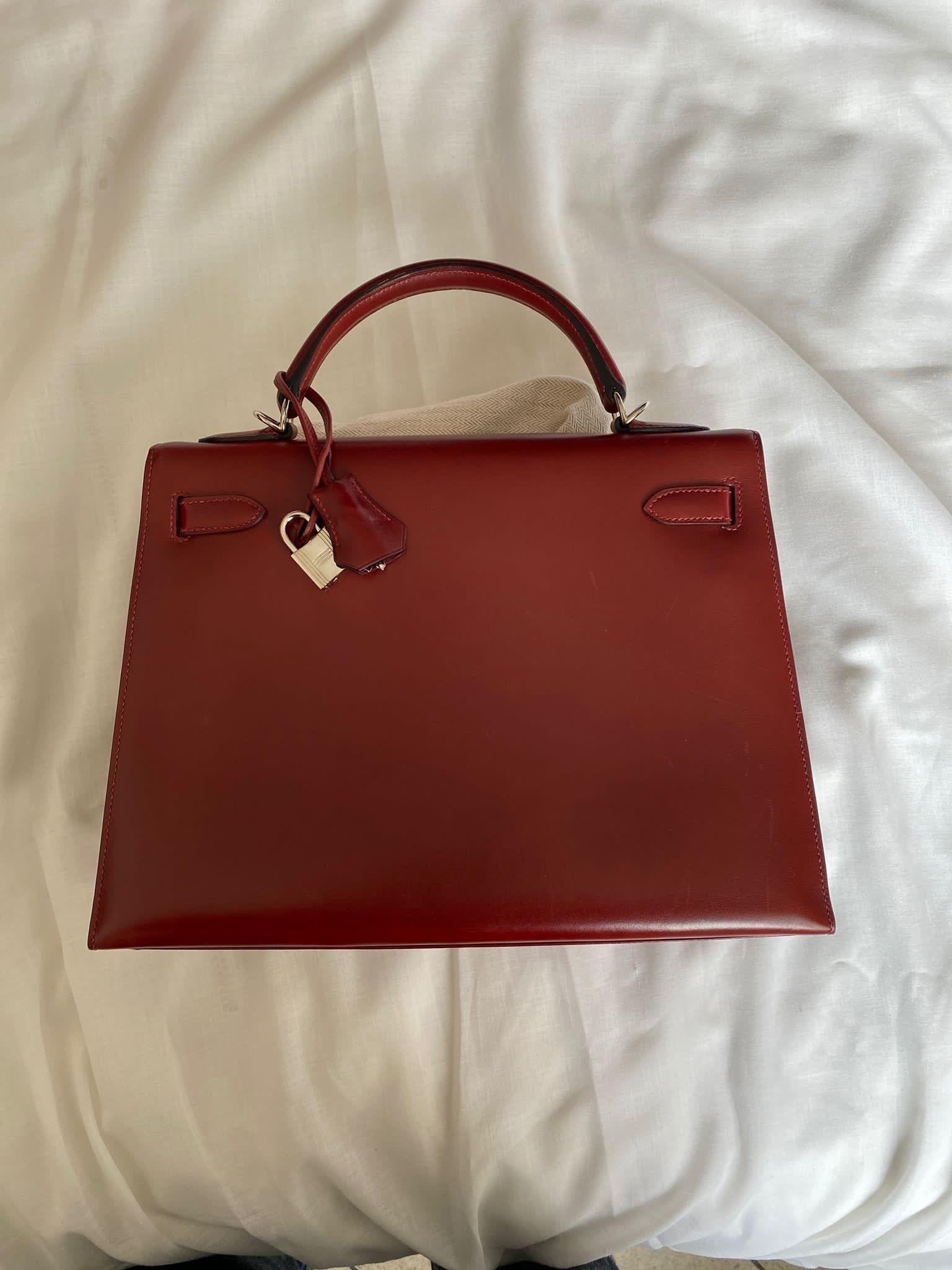 Hermes Kelly 32 red veau Calfskin  In Good Condition In Carnate, IT