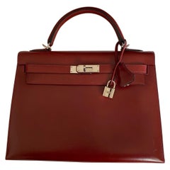 Hermes Kelly 32 red veau Calfskin
