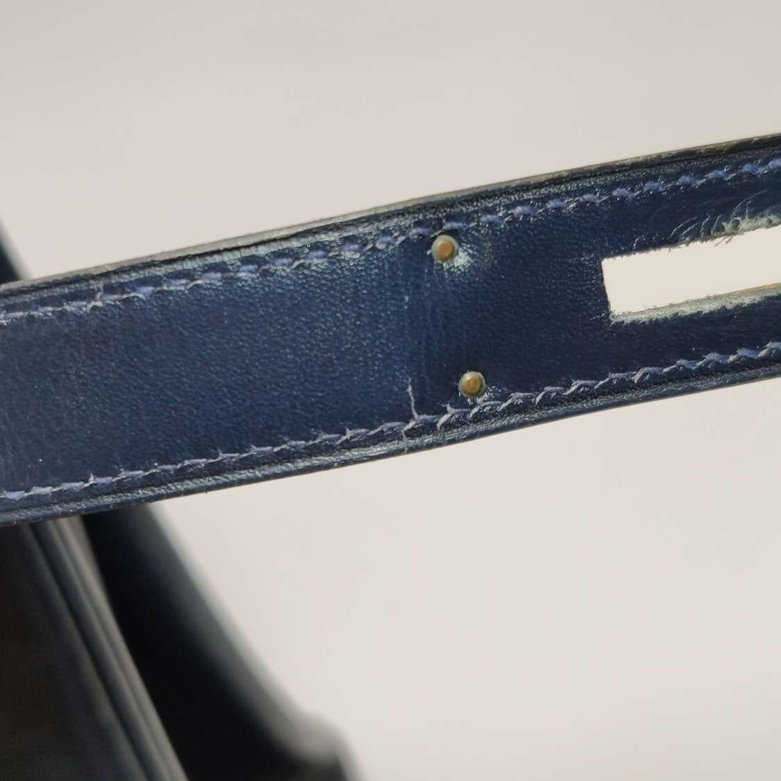 Hermes Kelly 32 Retourne 78 Blue Marine Navy Box Leather Gold HW 1980 10