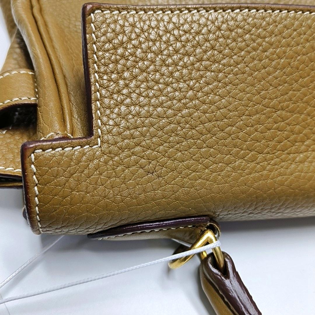 Hermes Kelly 32 Retourne Biscuit Brown Clemence Leather Gold HW Double Ring en vente 7