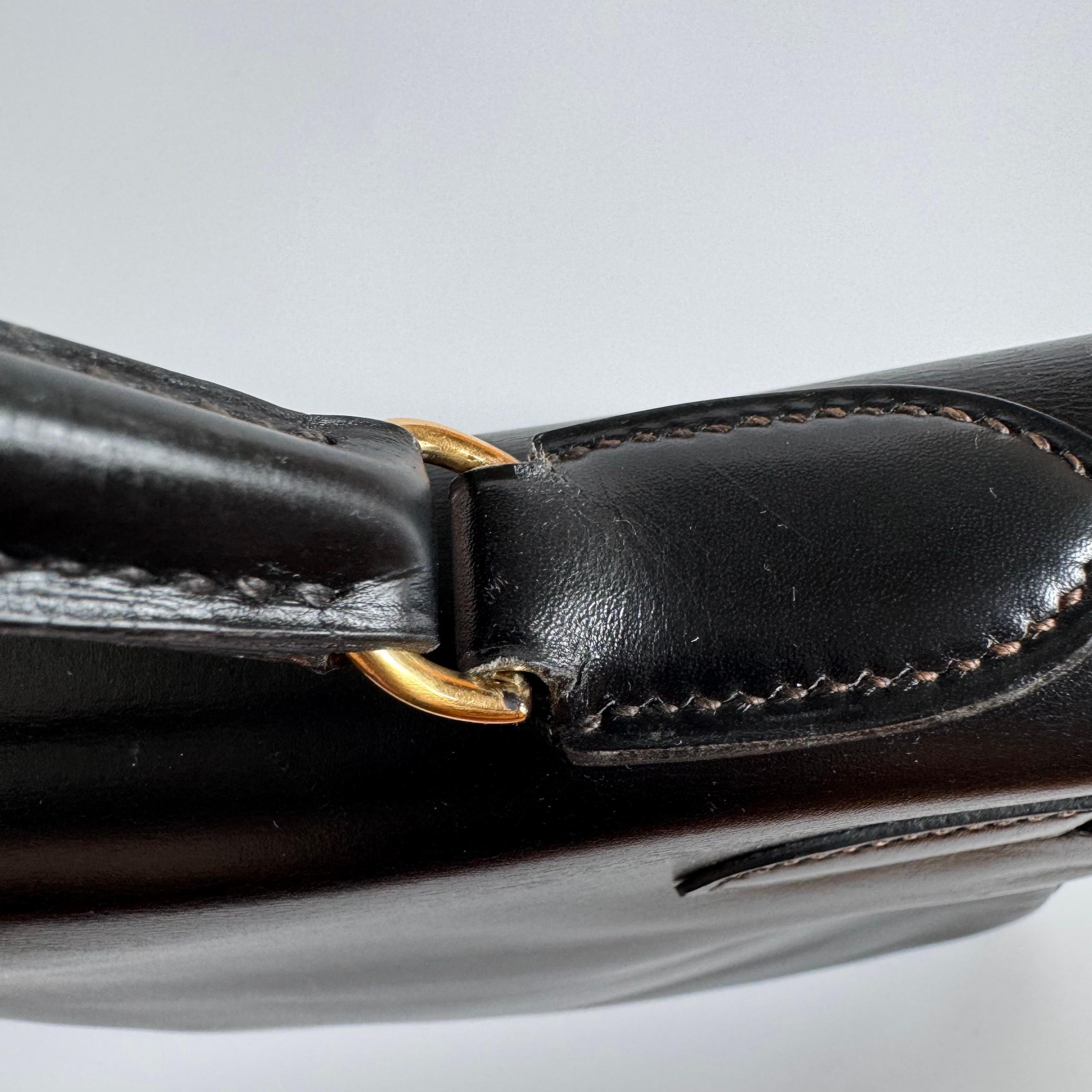 Hermes Kelly 32 Retourne Scatola Nera Pelle Oro HW 1987 in vendita 10