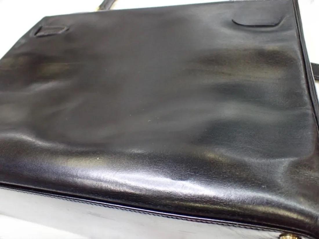 Hermes Kelly 32 Retourne Caja Negra Piel Oro HW 1987 en venta 10