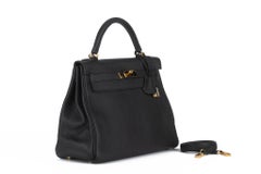Hermès Kelly 32 Retournè Black togo leather