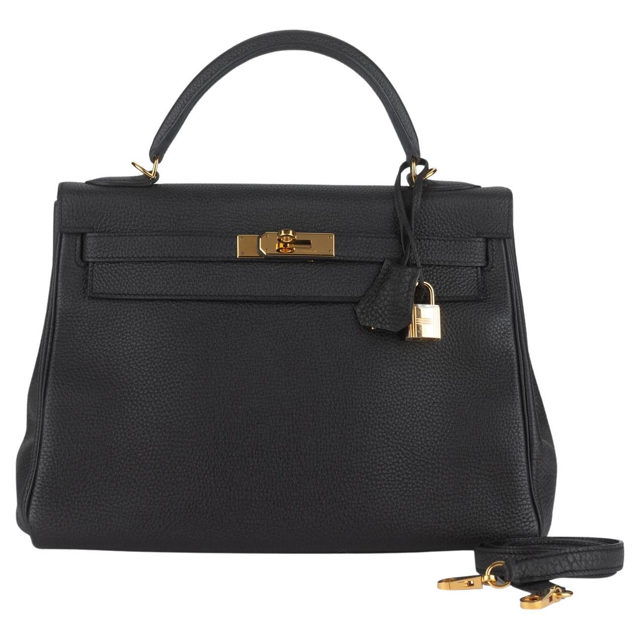 Hermès Kelly 32 Retournè Pelle togo nera