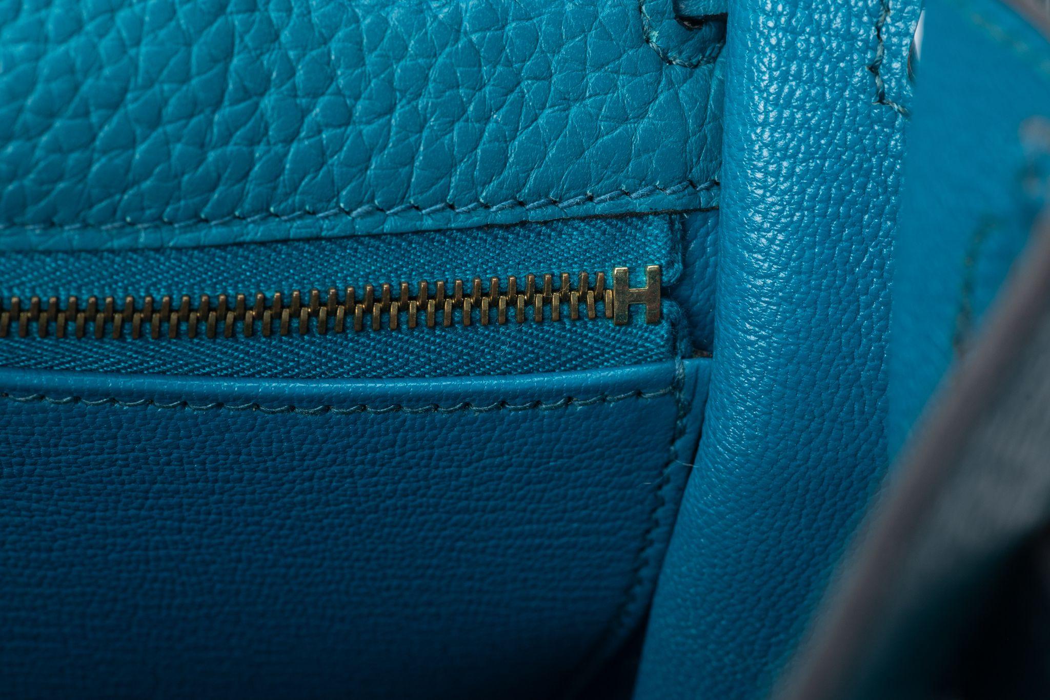 Hermès Kelly 32 Retournè Blue Izmir For Sale 10