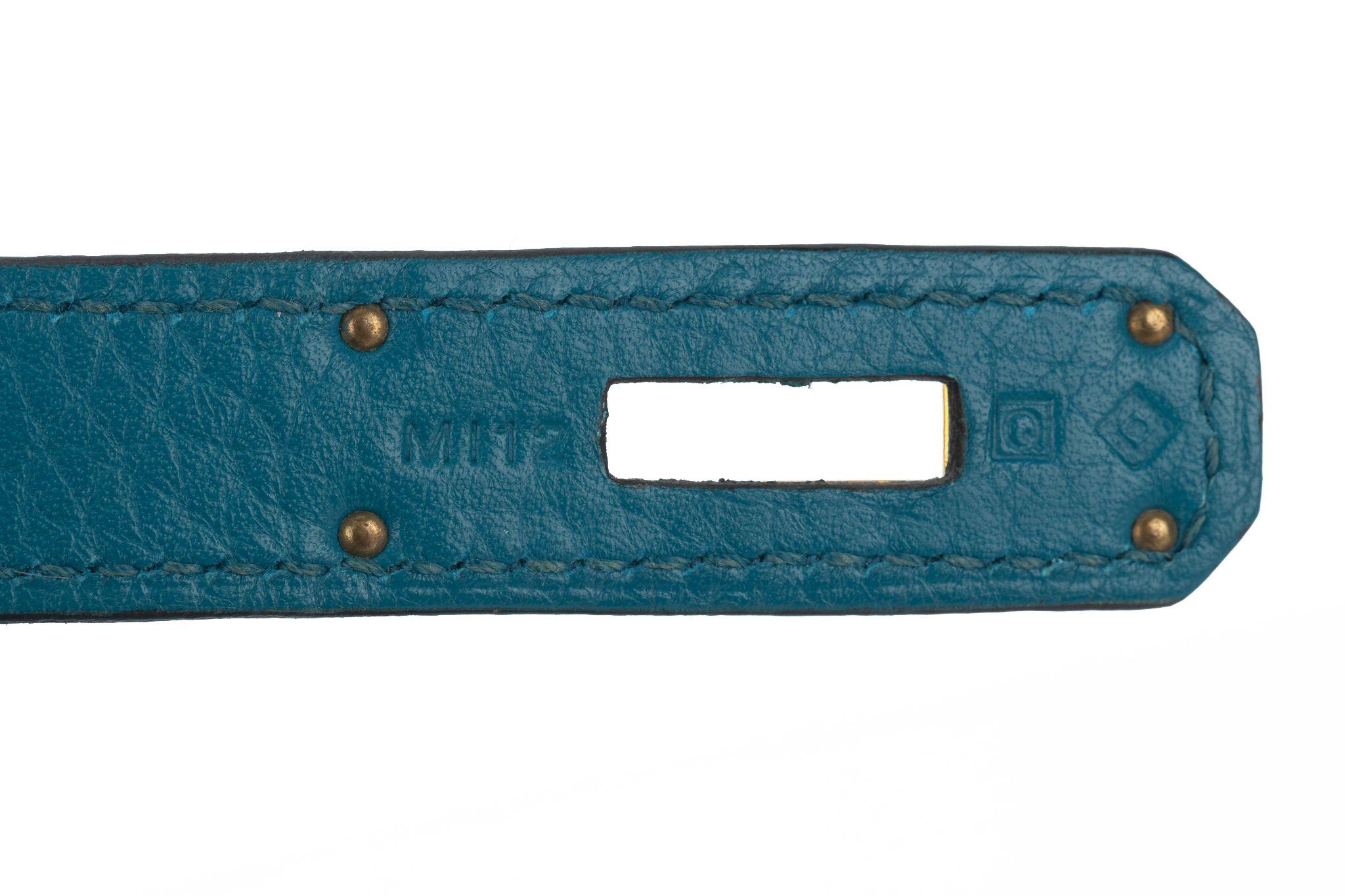 Hermès Kelly 32 Retournè Blue Izmir For Sale 16