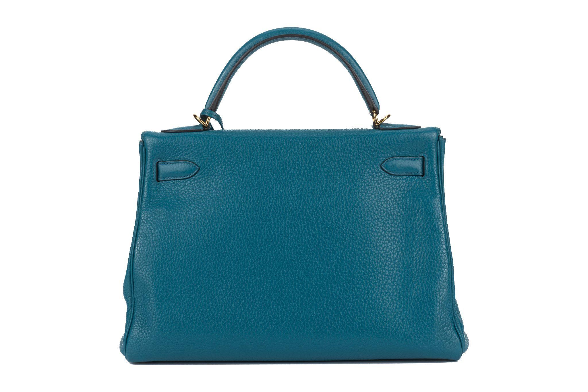 Hermès Kelly 32 Retournè Blue Izmir For Sale 2