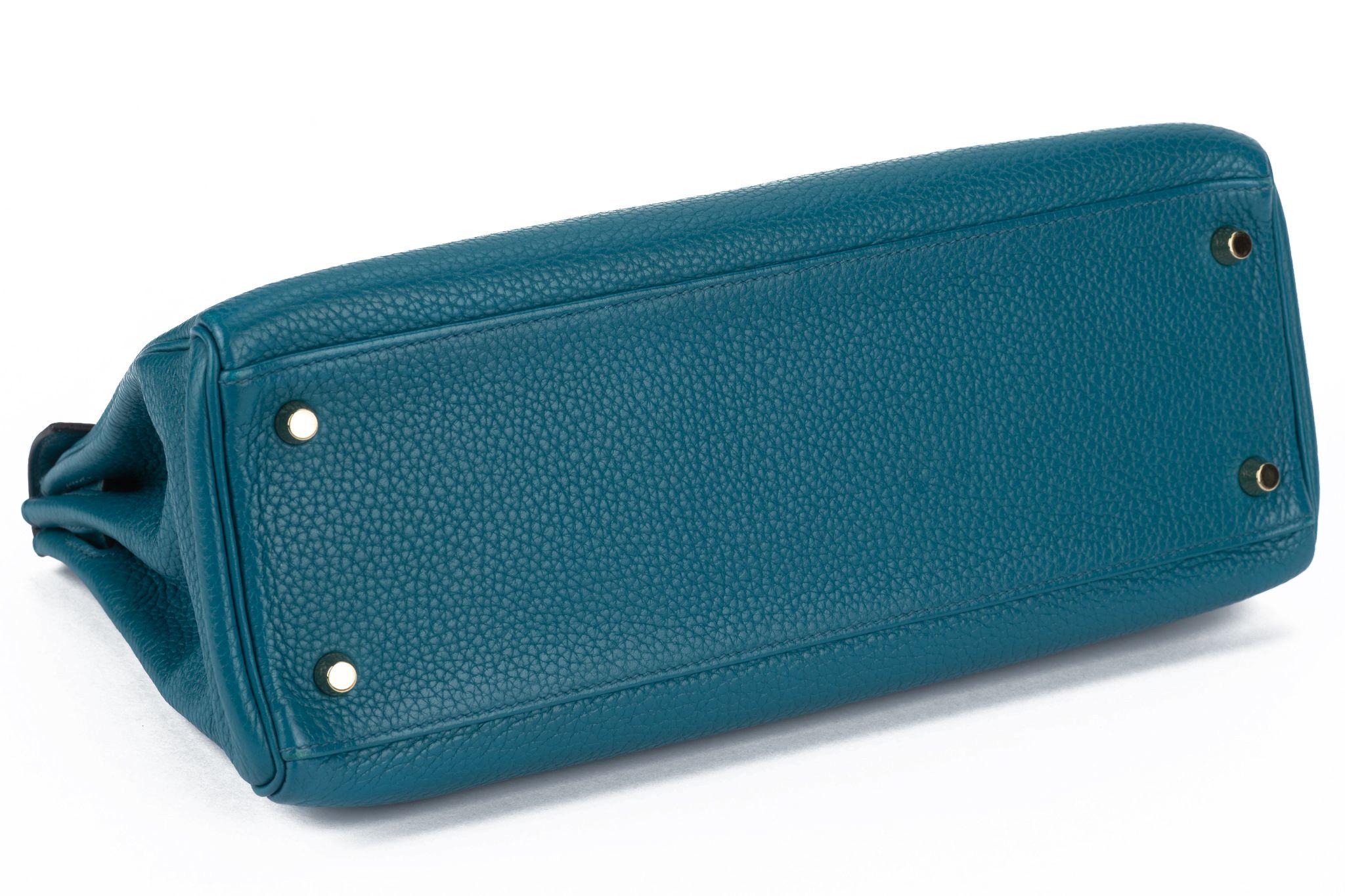 Hermès Kelly 32 Retournè Blue Izmir For Sale 3