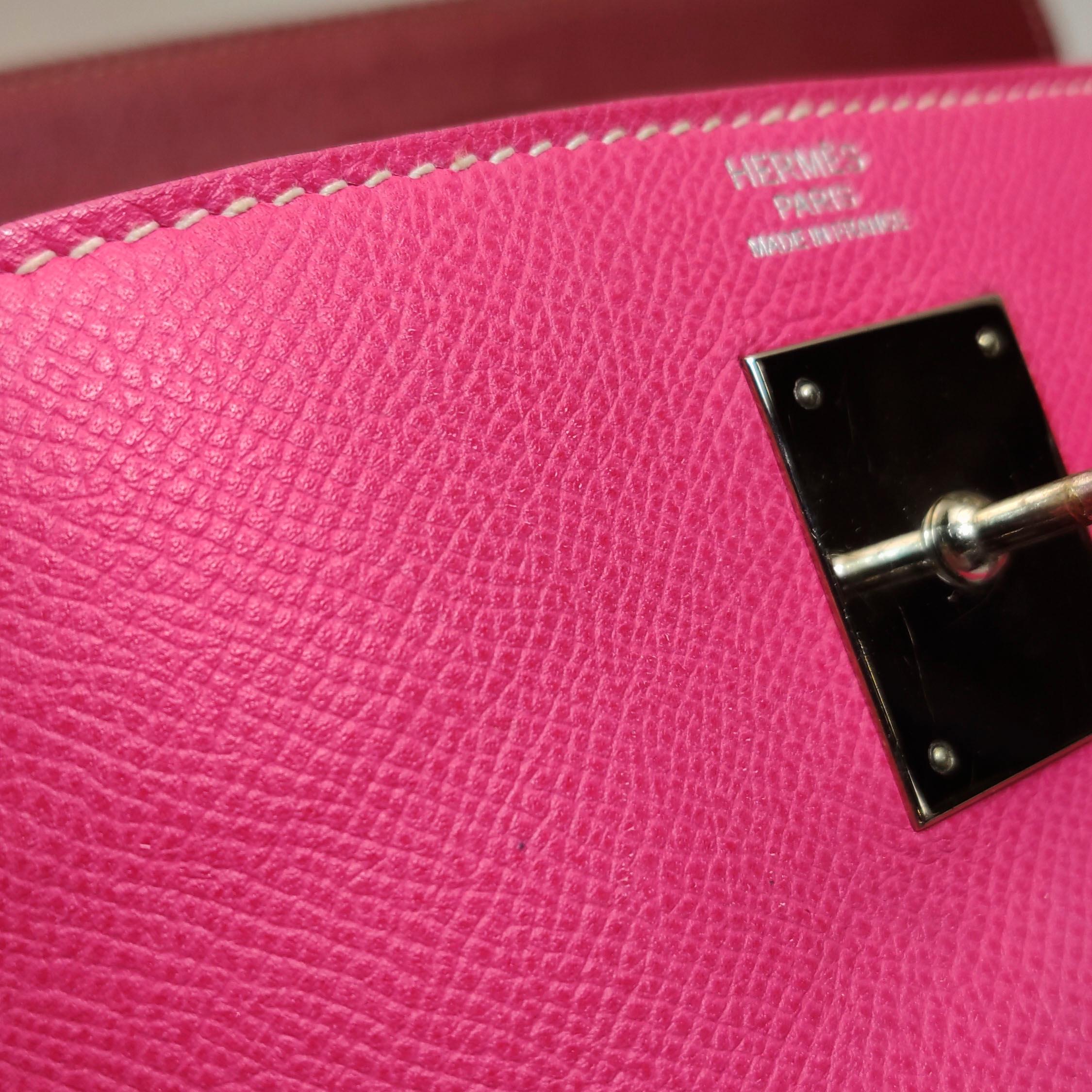 Hermes Kelly 32 Retourne E5 Rose Tyrien Pink Epsom Leather Palladium Hardware 20 9