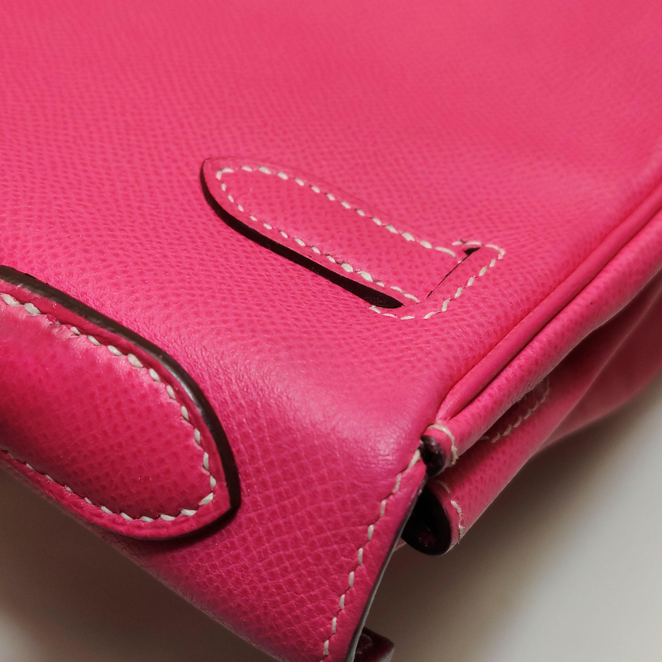 Hermes Kelly 32 Retourne E5 Rose Tyrien Pink Epsom Leather Palladium Hardware 20 13