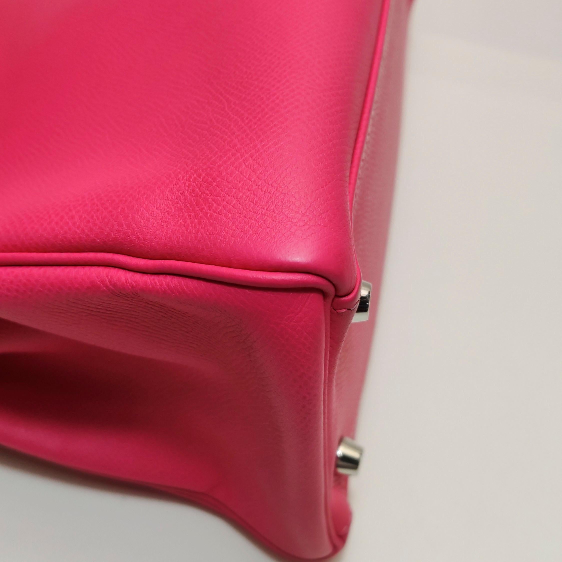 Hermes Kelly 32 Retourne E5 Rose Tyrien Pink Epsom Leather Palladium Hardware 20 15
