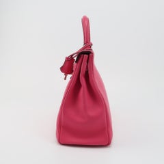 Hermes Kelly 32 Retourne E5 Rose Tyrien Pink Epsom Leather Palladium Hardware 20