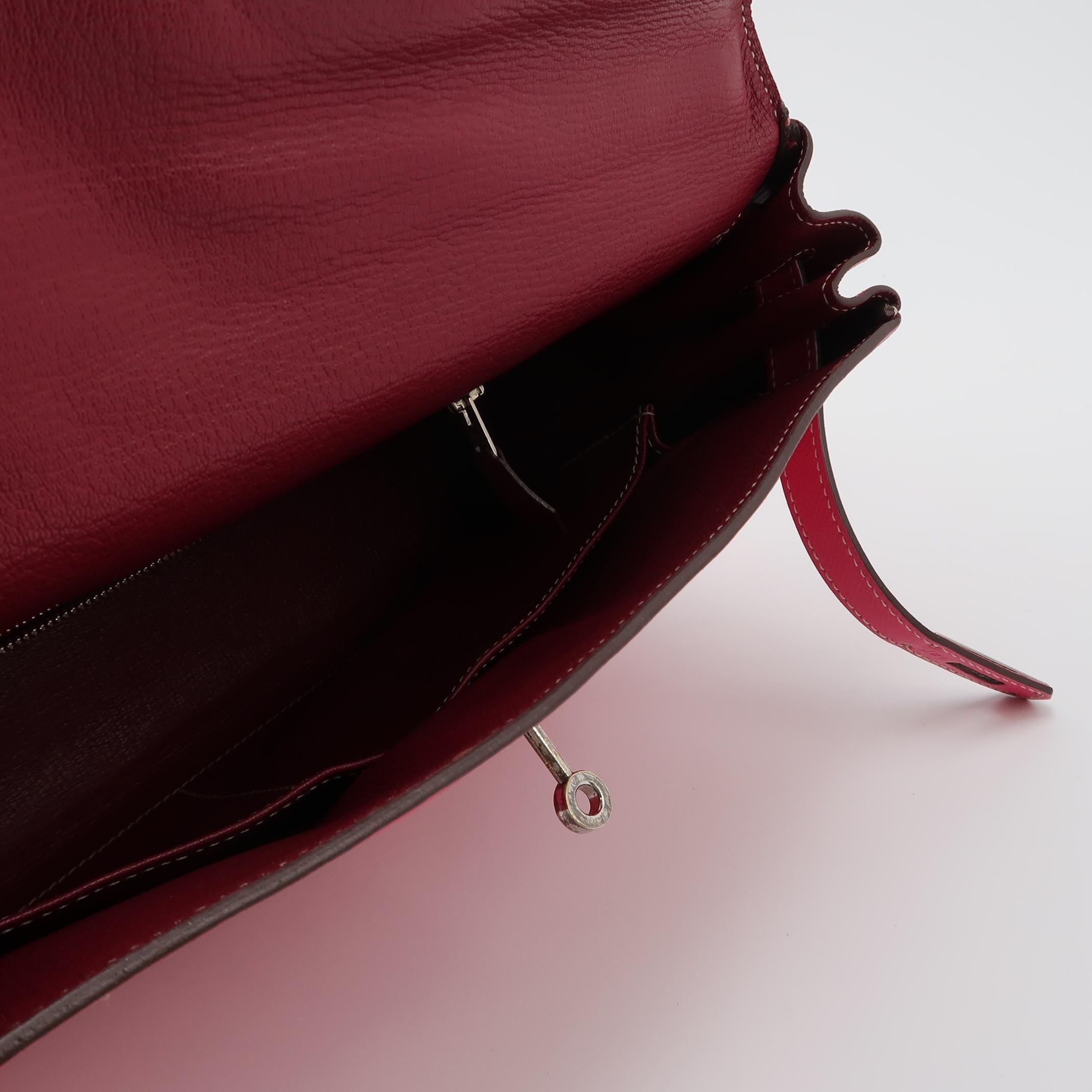 Hermes Kelly 32 Retourne E5 Rose Tyrien Pink Epsom Leather Palladium Hardware 20 2