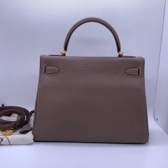 Hermes Kelly 32 Retourne Etoupe Togo Leather GHW Gold Hardware Stamp D 2019
