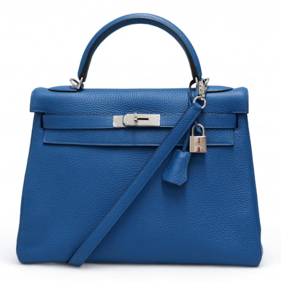 Hermès Kelly 32 retourné de 2015 Azul en venta