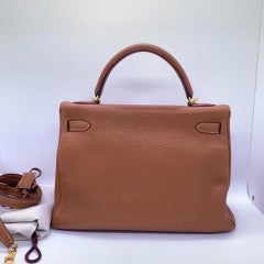 Hermes Kelly 32 Retourne Gold Togo Leather Gold Hardware Stamp O 2011