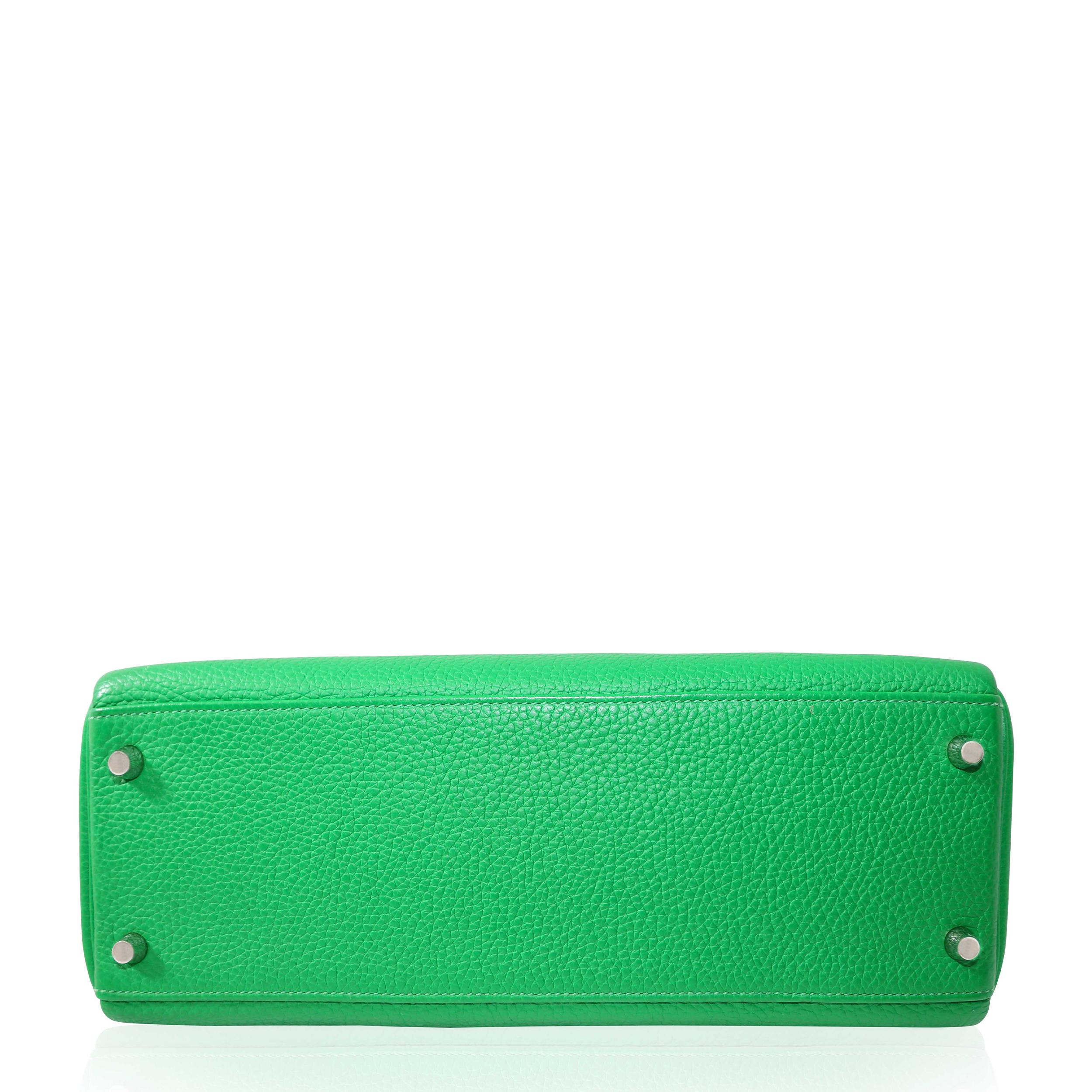 Hermès Kelly 32 Retourne Grün Taurillon Clemence PHW f�ür Damen oder Herren