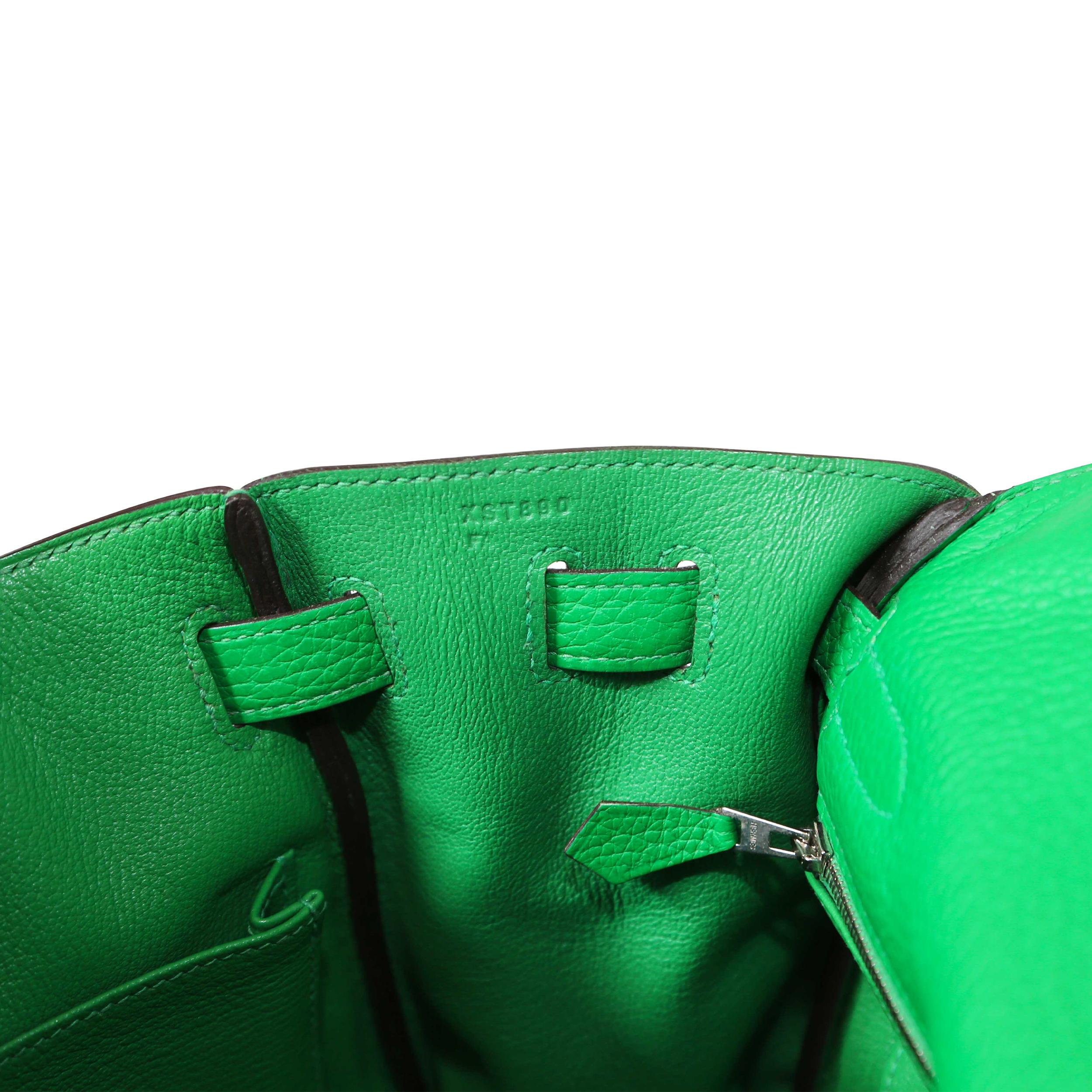 Hermès Kelly 32 Retourne Grün Taurillon Clemence PHW 1