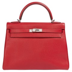 Hermès Kelly 32 Retourne Red Togo PHW