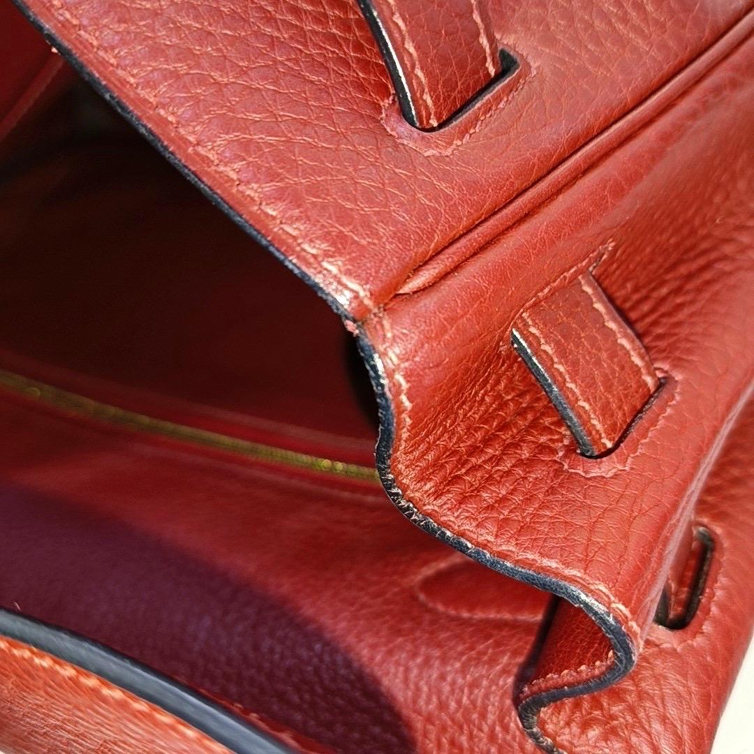 Hermes Kelly 32 Retourne Rouge H Burgundy Clemence Leder Doppelring Gold HW 2 11