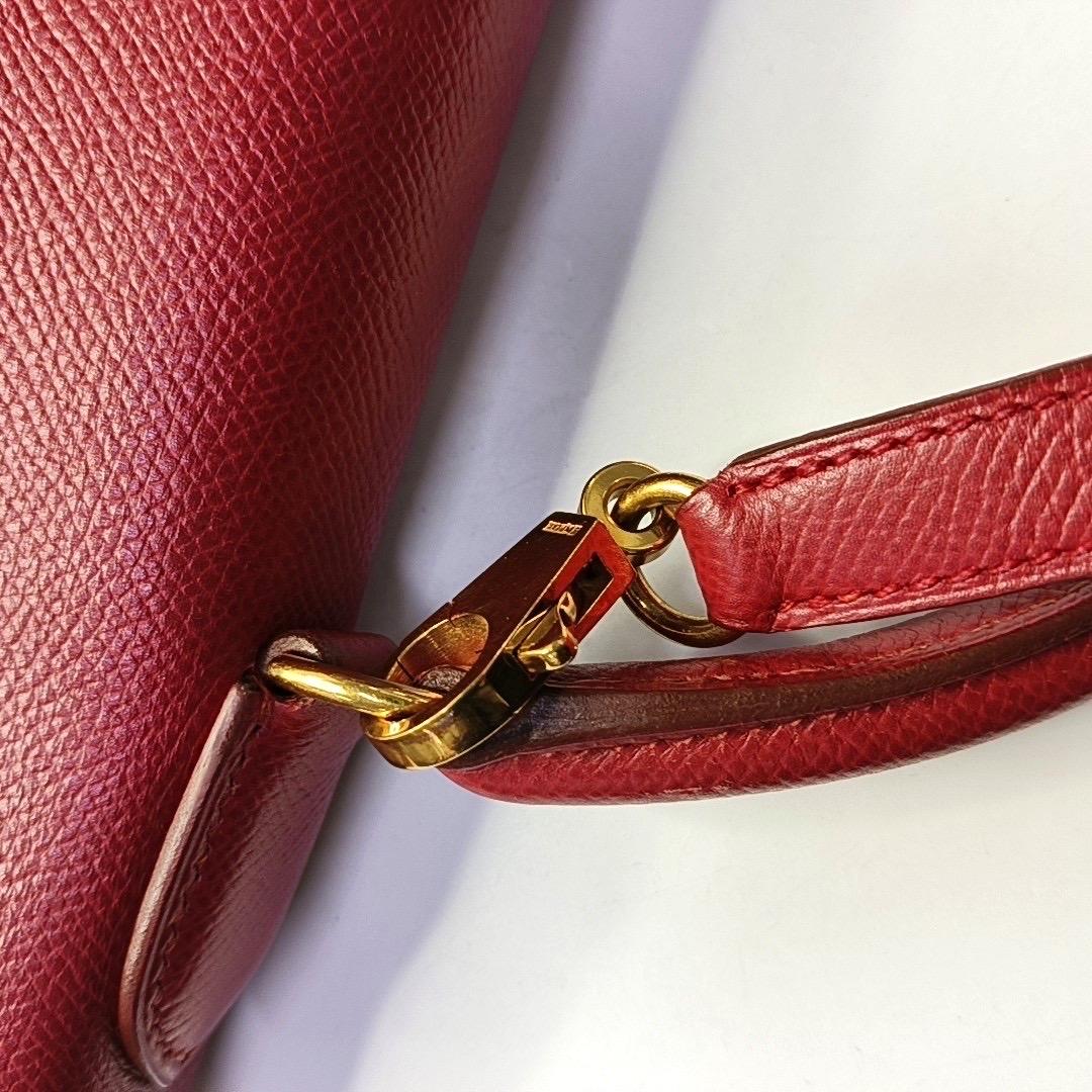 Hermes Kelly 32 Retourne Rouge Vif Red Epsom Leather Gold Hardware 1997 8