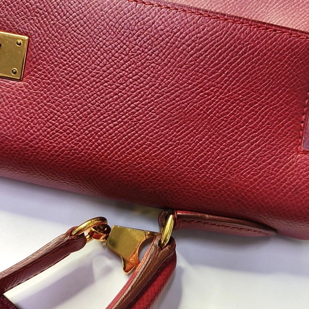 Hermes Kelly 32 Retourne Rouge Vif Red Epsom Leather Gold Hardware 1997 3